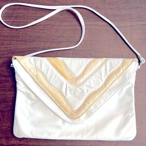 Reem vintage snakeskin trimmed leather bag